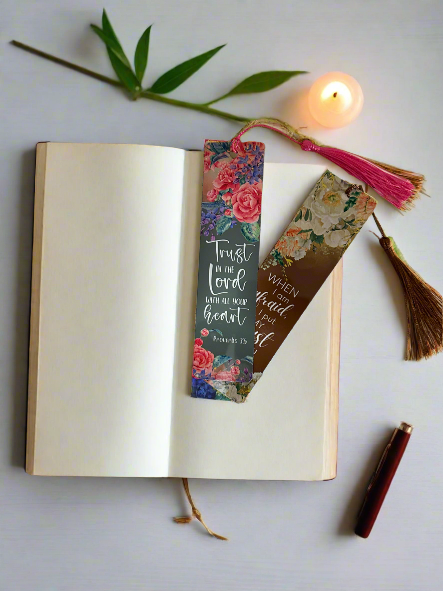 Floral Bible Verse Bookmark