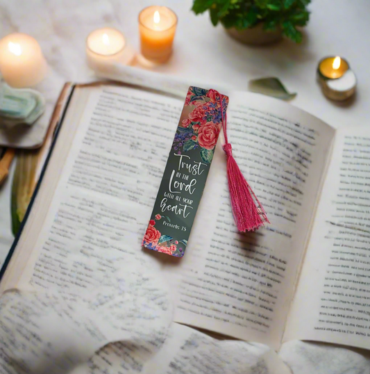 Floral Bible Verse Bookmark