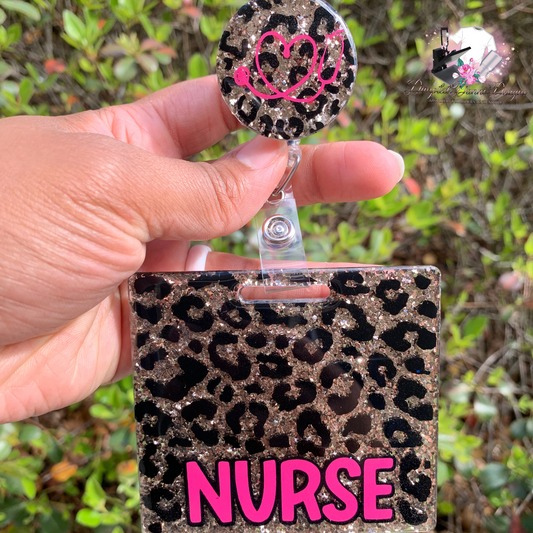 Leopard Spot Glittered Badge Buddy Set