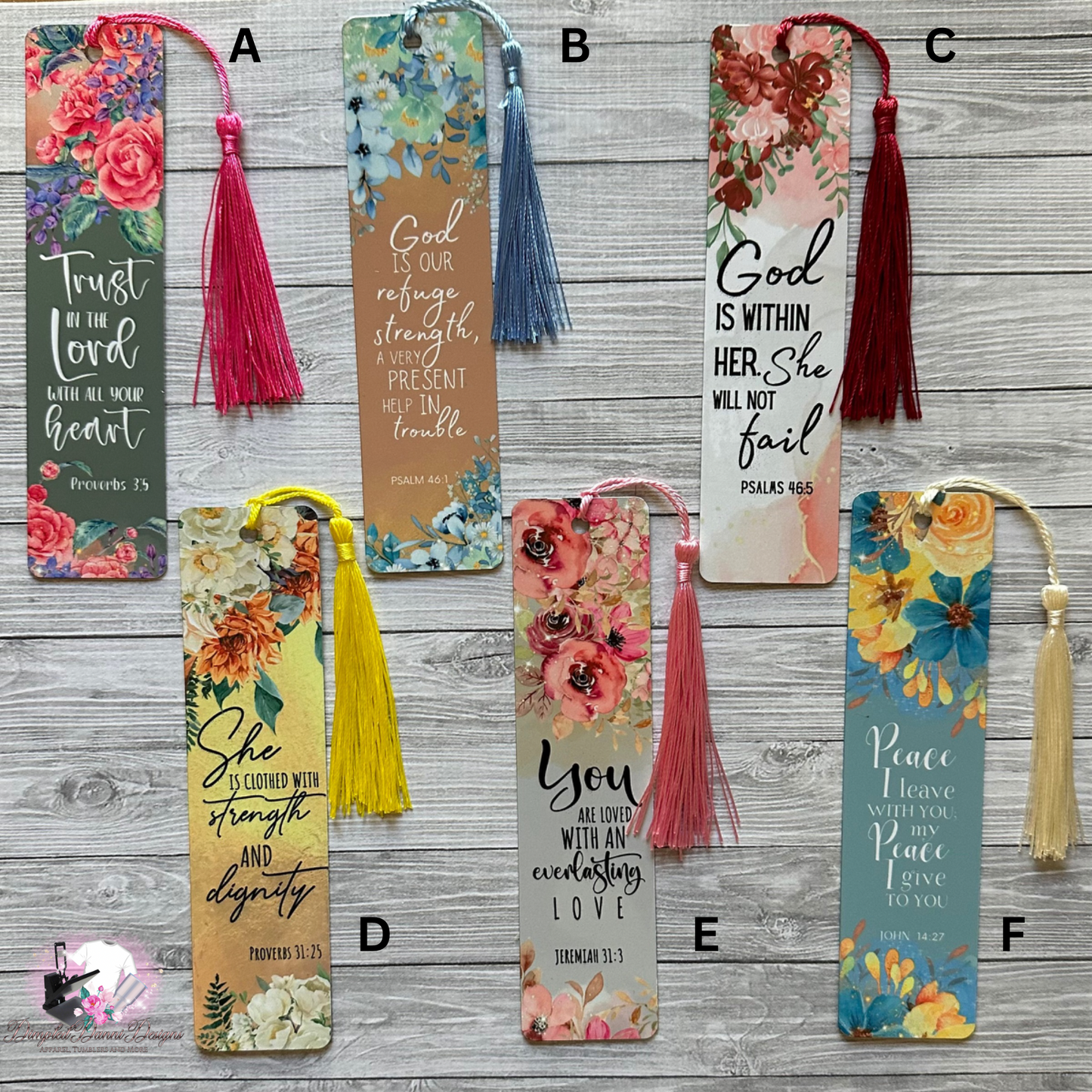 Floral Bible Verse Bookmark