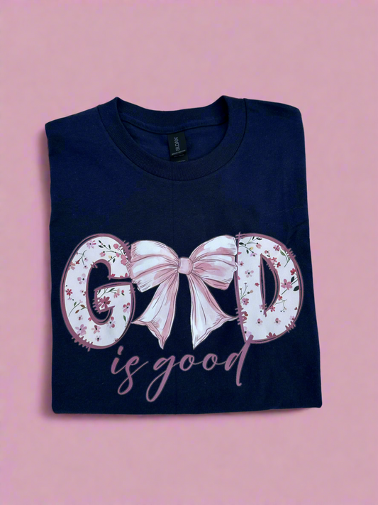 God Is Good Coquette Bow Shirt