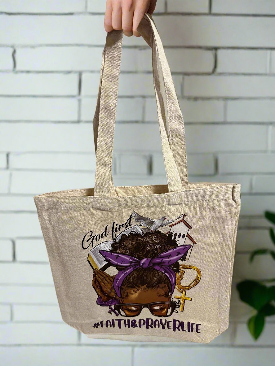 Faith & Prayer Life Christian Tote Bag