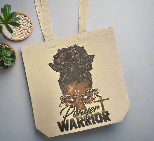 Prayer Warrior Canvas Tote Bag